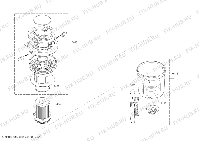 Схема №3 BGS62530 Roxx`x ProPower с изображением Кабельная катушка для пылесоса Bosch 00655846